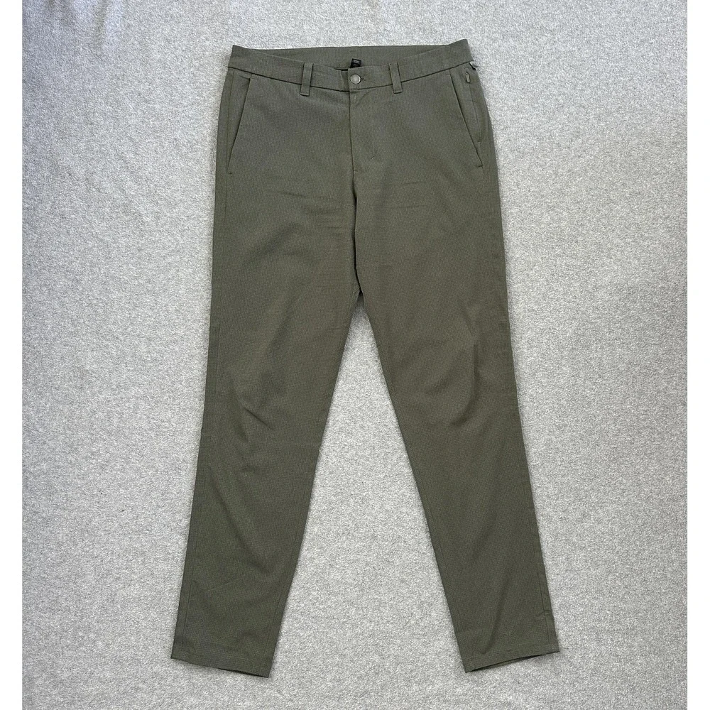 Lululemon ABC Pants Mens 32x30 Green Slim Chino Tapered Textured Travel Commute - Picture 1 of 8